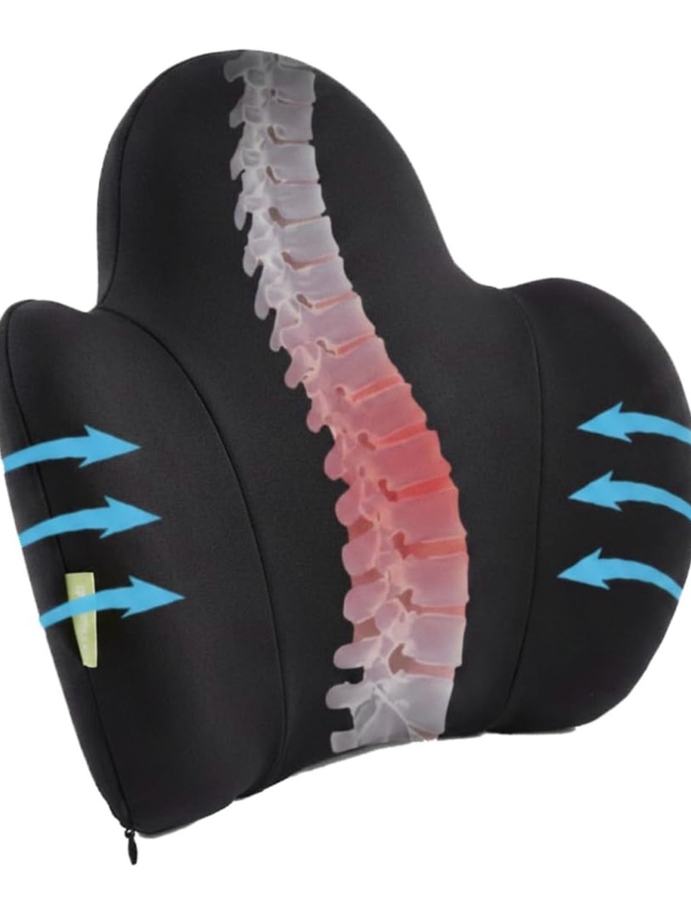 Lumbar Support Cushion Back Pillow - Black
